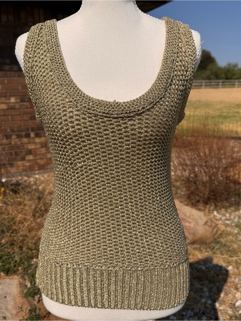 Moda International (Victoria's Secret)Sleeveless Knit Tank Sweater - Gold